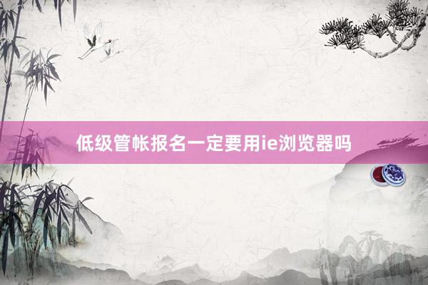 低级管帐报名一定要用ie浏览器吗